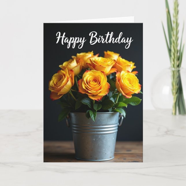 Tarjeta de cumpleaños rústica festiva (Anverso)