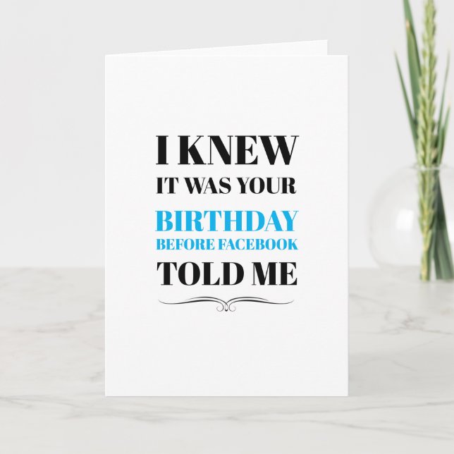 Tarjeta de cumpleaños - SABÍA QUE ERA (Anverso)