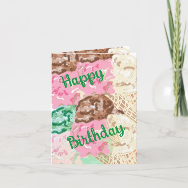 Tarjeta de cumpleaños : Sabores helados (Anverso)