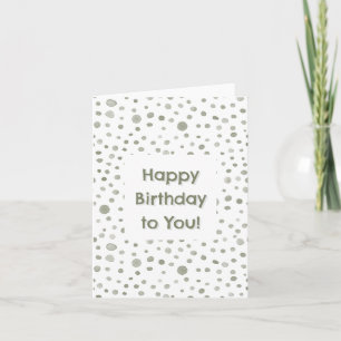 Tarjeta de cumpleaños Sage Confetti Watercolor Dot