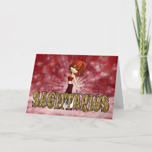 Tarjeta de cumpleaños Sagittarius Zodiac con paste