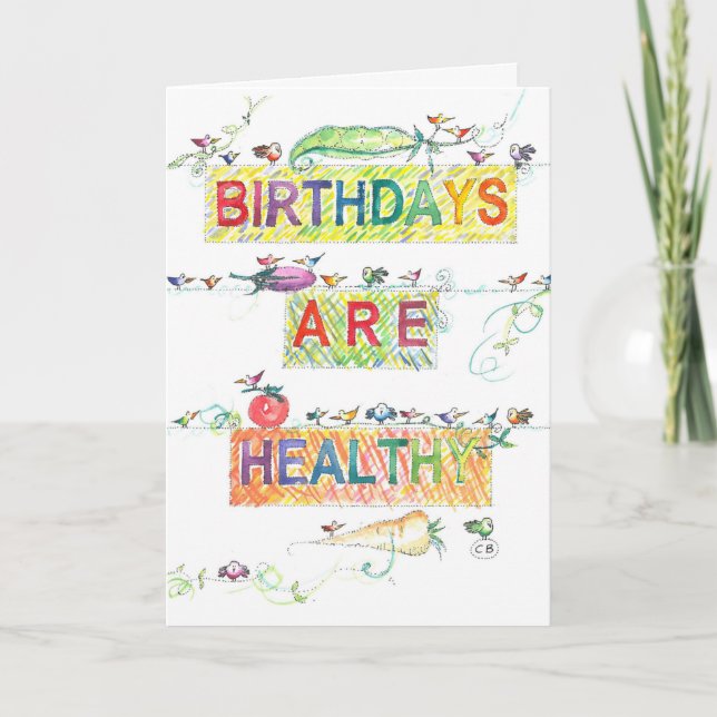 Tarjeta de cumpleaños "saludable" (Anverso)