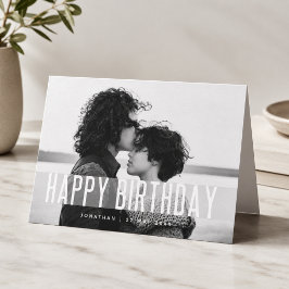 Tarjeta de cumpleaños | Saludo plegado de foto per