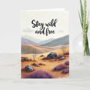 Tarjeta de cumpleaños salvaje y libre