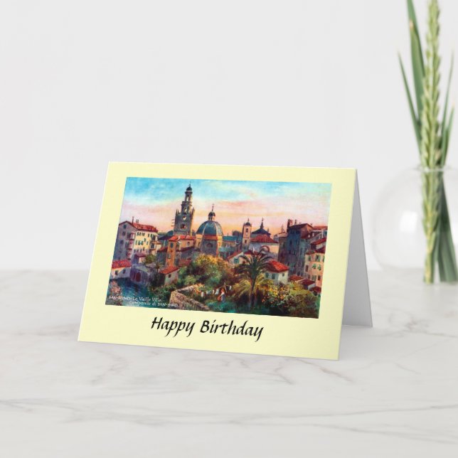 Tarjeta de cumpleaños - San Remo, Italia (Anverso)