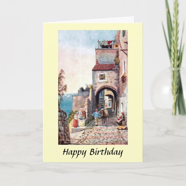 Tarjeta de cumpleaños - San Remo, Italia (Anverso)