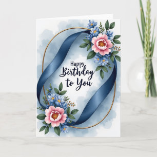 Tarjeta de cumpleaños Sapphire Bloom