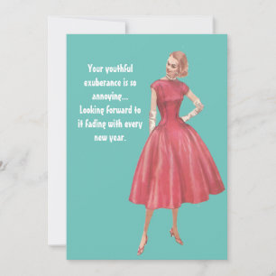 Tarjeta de cumpleaños sarcástica para mujer del gl