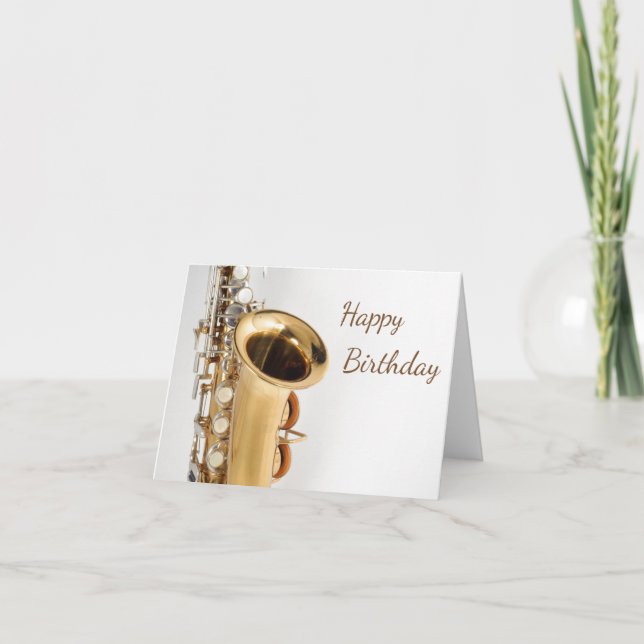 Tarjeta de cumpleaños saxofón (Anverso)