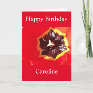 Tarjeta de cumpleaños Scarlet Red Tulip