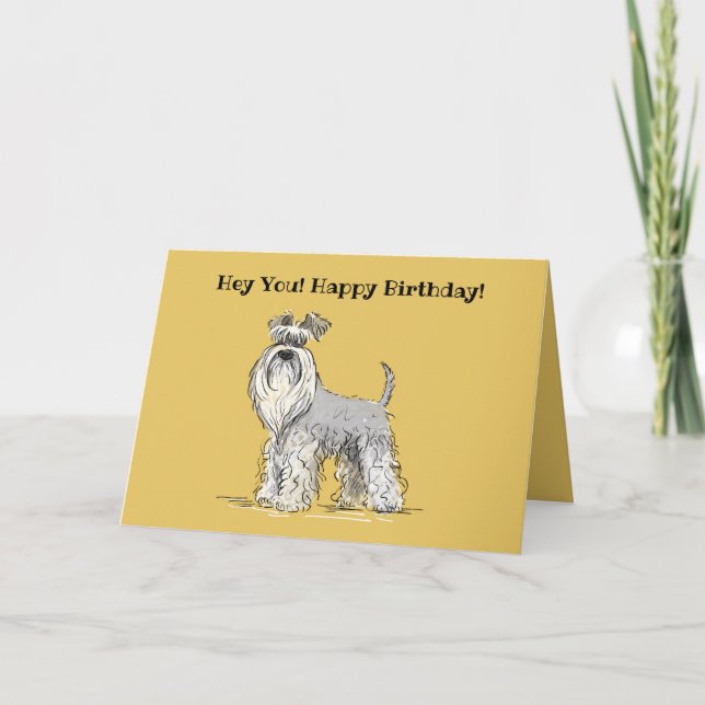 Tarjeta de cumpleaños Schnauzer (Anverso)