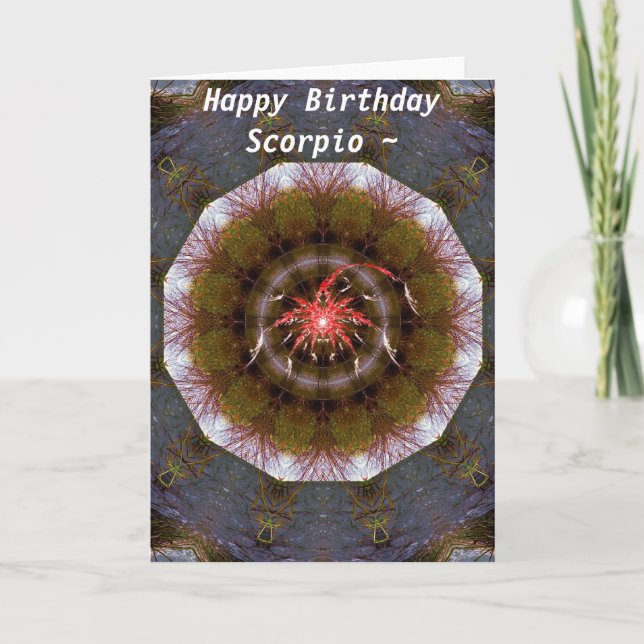 Tarjeta de cumpleaños Scorpio Mandala (Anverso)