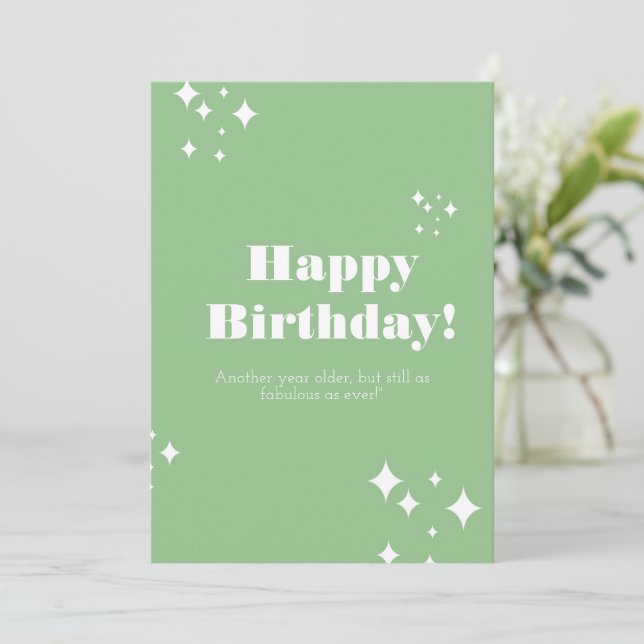 Tarjeta de cumpleaños Sea Green (Anverso de pie)