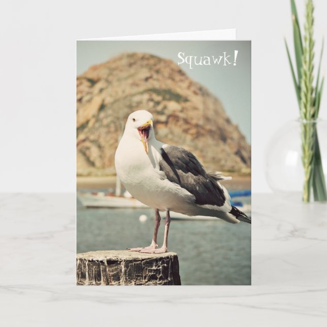 Tarjeta de cumpleaños Seagull Happy (Anverso)