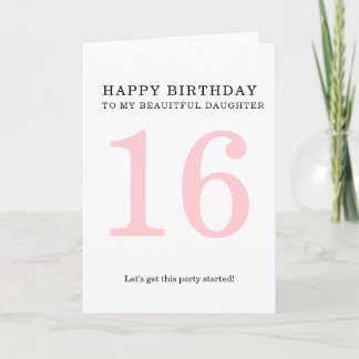 Tarjeta de cumpleaños sencilla de 16 cumpleaños.