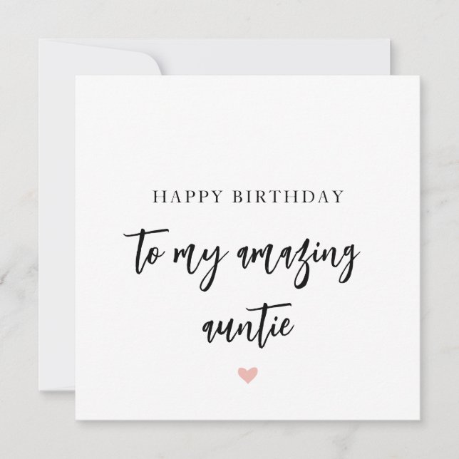 Tarjeta de cumpleaños sencilla de la tía (Anverso)