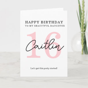 Tarjeta de cumpleaños sencilla para 16 años.