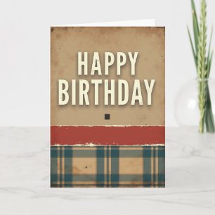 Tarjeta de cumpleaños sepia envejecida