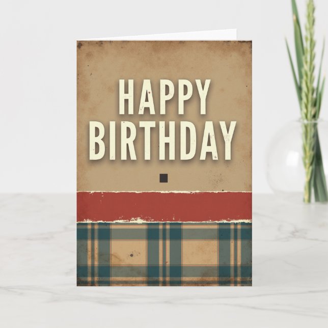 Tarjeta de cumpleaños sepia envejecida (Anverso)