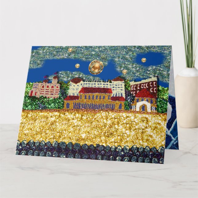 Tarjeta de cumpleaños Sequin Art | Bondi Beach, Au (Anverso)