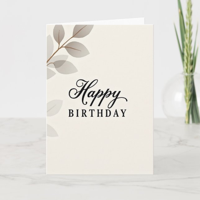 Tarjeta de cumpleaños Serene Leafy (Anverso)