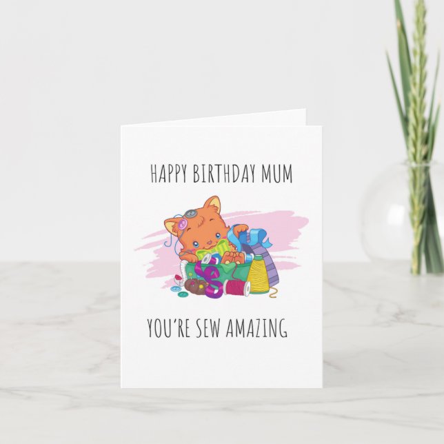 Tarjeta de cumpleaños Sew Amazing Puns (Anverso)