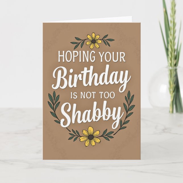 Tarjeta de cumpleaños Shabby Chic (Anverso)