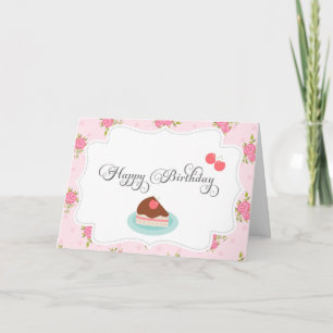 Tarjeta de cumpleaños Shabby Chic Happy