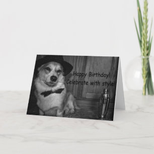 Tarjeta de cumpleaños shaker Corgi martini