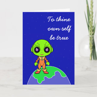 Tarjeta de cumpleaños shakespeariana con alienígen