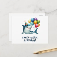 Tarjeta de cumpleaños Shark-tástico