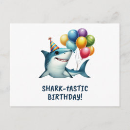 Tarjeta de cumpleaños Shark-tástico