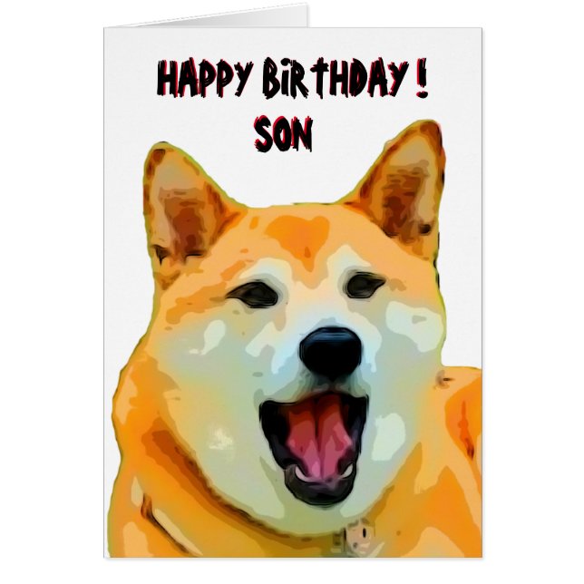 Tarjeta de cumpleaños Shiba Inu (Frente)
