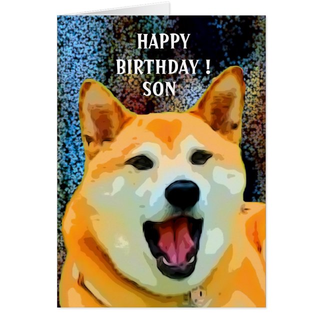 Tarjeta de cumpleaños Shiba Inu (Frente)