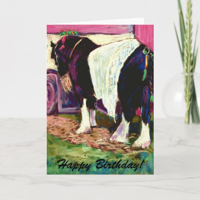 Tarjeta de cumpleaños Shire Horse (Anverso)