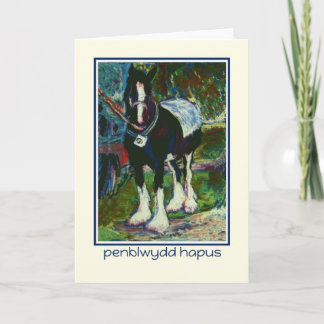Tarjeta de cumpleaños Shire Horse: Saludo galés