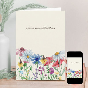 Tarjeta de cumpleaños silvestre Country Wildflower