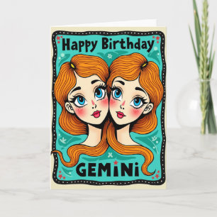 Tarjeta de cumpleaños simétrica artística