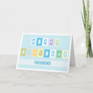 Tarjeta de cumpleaños simple moderna brillante y a