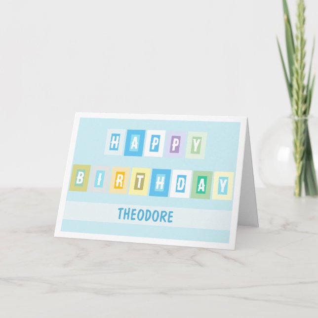 Tarjeta de cumpleaños simple moderna brillante y a (Anverso)