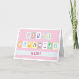 Tarjeta de cumpleaños simple moderna brillante y a
