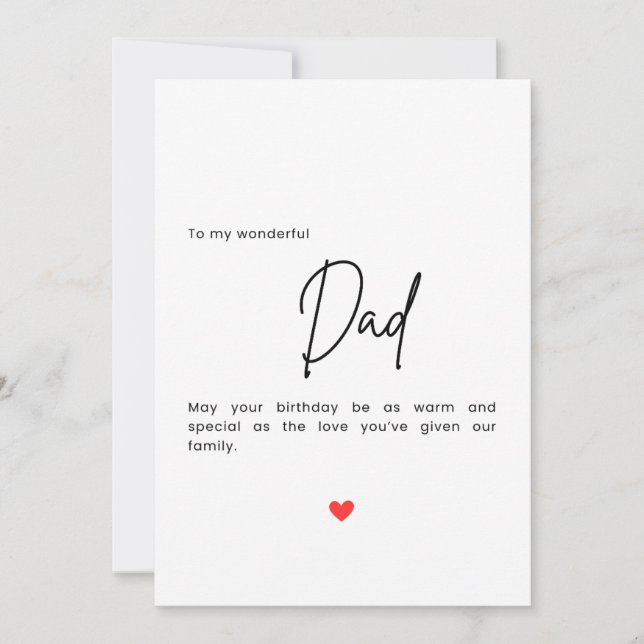 Tarjeta de cumpleaños simple para papá (Anverso)