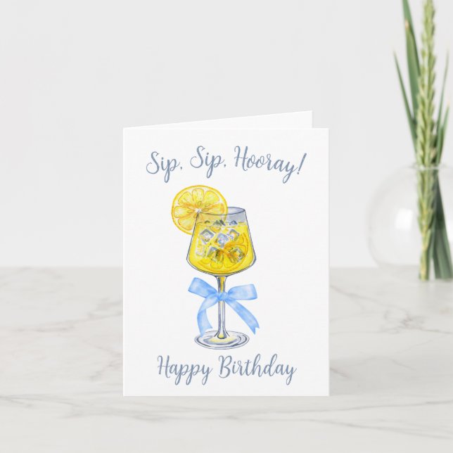 Tarjeta de cumpleaños Sip Sip Hooray Limoncello (Anverso)
