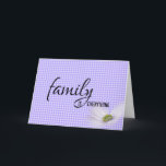 Tarjeta De Cumpleaños Sister In Law Purple Gingham<br><div class="desc">Cumpleaños de su cuñada sobre el patrón de gingham morado y blanco con flor de cosmos translúcida.</div>