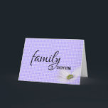 Tarjeta De Cumpleaños Sister In Law Purple Gingham<br><div class="desc">Cumpleaños de su cuñada sobre el patrón de gingham morado y blanco con flor de cosmos translúcida.</div>