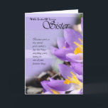 Tarjeta de cumpleaños Sister púrpura crocus<br><div class="desc">Tarjeta de cumpleaños Sister púrpura crocus</div>