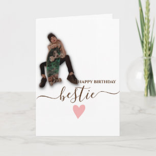Tarjeta de cumpleaños SKATEBOARD para la mejor ami