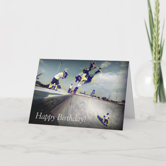 Tarjeta de cumpleaños: Skateboarders (Anverso)