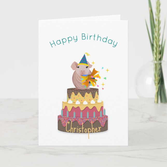 Tarjeta de cumpleaños Skinny Pig (Anverso)