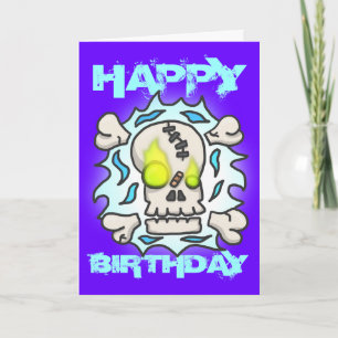 Tarjeta de cumpleaños Skull Flame